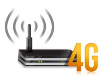 4G symbol with internet router. Illustration design over white stock illustration 4G symbol with internet router. Illustration design over white stock illustration