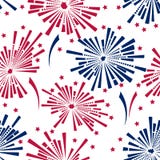 4th Of July Fireworks Seamless Pattern Stock Photos
