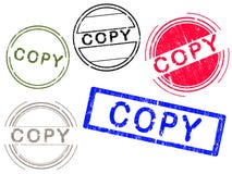 5 stämplar för kontor för kopieringseffektgrunge stock illustrationer 5 stämplar för kontor för kopieringseffektgrunge stock illustrationer