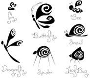 7 Different Concept Stylized Insects B&W