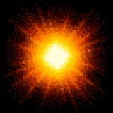 8-bit Pixel Art Fiery Explosion. EPS8 Vector Stock Images