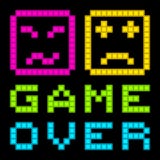 8-Bit Pixel-Art Retro Arcade Game Over Message. EPS8 Vector Royalty Free Stock Photography 8-Bit Pixel-Art Retro Arcade Game Over Message. EPS8 Vector Royalty Free Stock Photography