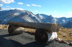 A Bench On Rocky Mountain National Park Stock Photography A Bench On Rocky Mountain National Park Stock Photography
