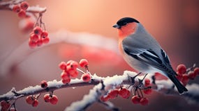 Free A Bird Sitting On A Branch Of A Tree. Generative AI Image. Royalty Free Stock Photos - 283389098