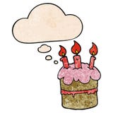 A Creative Cartoon Birthday Cake And Thought Bubble In Grunge Texture Pattern Style Royalty Free Stock Photo A Creative Cartoon Birthday Cake And Thought Bubble In Grunge Texture Pattern Style Royalty Free Stock Photo