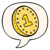 A Creative Cartoon Coin And Speech Bubble In Comic Book Style Royalty Free Stock Photo