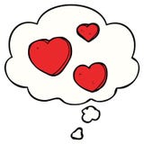 A Creative Cartoon Love Hearts And Thought Bubble Stock Images