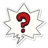 A Creative Cartoon Question Mark And Speech Bubble Sticker Royalty Free Stock Image