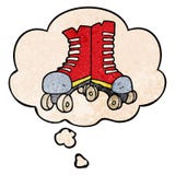 A Creative Cartoon Roller Boots And Thought Bubble In Grunge Texture Pattern Style Royalty Free Stock Photo