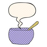 A Creative Cartoon Soup Bowl And Speech Bubble In Comic Book Style Stock Photography
