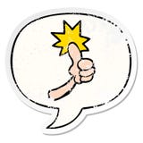 A Creative Cartoon Thumbs Up Sign And Speech Bubble Distressed Sticker Royalty Free Stock Photo A Creative Cartoon Thumbs Up Sign And Speech Bubble Distressed Sticker Royalty Free Stock Photo