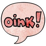 A Creative Cartoon Word Oink And Speech Bubble In Retro Texture Style Stock Photo