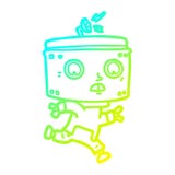 A Creative Cold Gradient Line Drawing Cartoon Robot Running Royalty Free Stock Image A Creative Cold Gradient Line Drawing Cartoon Robot Running Royalty Free Stock Image