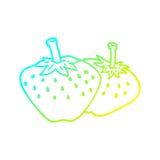 A Creative Cold Gradient Line Drawing Cartoon Strawberry Stock Photos