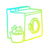 A Creative Cold Gradient Line Drawing Washing Machine And Laundry Royalty Free Stock Images