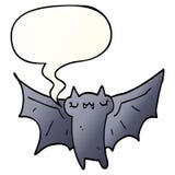 A Creative Cute Cartoon Halloween Bat And Speech Bubble In Smooth Gradient Style Stock Image