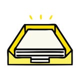 A Creative Cute Cartoon Paper Stack In Tray Royalty Free Stock Image