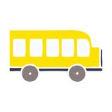 A Creative Flat Color Retro Cartoon School Bus Royalty Free Stock Photos