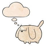 A Creative Funny Cartoon Dog And Thought Bubble In Grunge Texture Pattern Style Royalty Free Stock Photos A Creative Funny Cartoon Dog And Thought Bubble In Grunge Texture Pattern Style Royalty Free Stock Photos