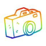 A Creative Rainbow Gradient Line Drawing Cartoon Camera Royalty Free Stock Image