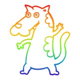 A Creative Rainbow Gradient Line Drawing Cartoon Dog Royalty Free Stock Image
