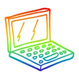 A Creative Rainbow Gradient Line Drawing Cartoon Laptop Computer Royalty Free Stock Photo A Creative Rainbow Gradient Line Drawing Cartoon Laptop Computer Royalty Free Stock Photo