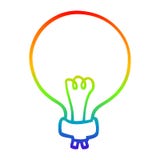 A Creative Rainbow Gradient Line Drawing Cartoon Light Bulb Stock Photography