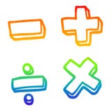 A Creative Rainbow Gradient Line Drawing Cartoon Math Symbols Stock Photography A Creative Rainbow Gradient Line Drawing Cartoon Math Symbols Stock Photography