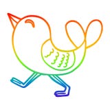 A Creative Rainbow Gradient Line Drawing Cartoon Red Bird Stock Photo