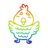 A Creative Rainbow Gradient Line Drawing Cartoon Red Bird Royalty Free Stock Photo