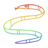 A Creative Rainbow Gradient Line Drawing Cartoon Sea Snake Royalty Free Stock Photography