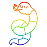 A Creative Rainbow Gradient Line Drawing Cartoon Snake Coiled Royalty Free Stock Photography