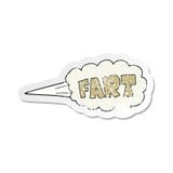A Creative Retro Distressed Sticker Of A Cartoon Fart Symbol Stock Photography A Creative Retro Distressed Sticker Of A Cartoon Fart Symbol Stock Photography