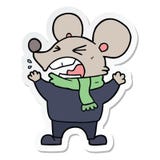 A Creative Sticker Of A Cartoon Angry Mouse Stock Photography