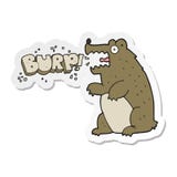 A Creative Sticker Of A Cartoon Bear Burping Royalty Free Stock Image
