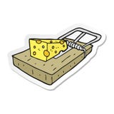 A Creative Sticker Of A Cartoon Mouse Trap Stock Image
