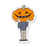 A Creative Sticker Of A Cartoon Pumpkin Head Halloween Costume Stock Images