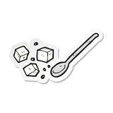 A Creative Sticker Of A Cartoon Sugar Lumps And Spoon Stock Image A Creative Sticker Of A Cartoon Sugar Lumps And Spoon Stock Image