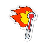 A Creative Sticker Of A Cartoon Temperature Gauge Getting Too Hot Stock Photo A Creative Sticker Of A Cartoon Temperature Gauge Getting Too Hot Stock Photo