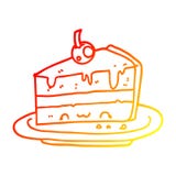 A Creative Warm Gradient Line Drawing Cartoon Cake Royalty Free Stock Image