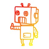 A Creative Warm Gradient Line Drawing Cartoon Robot Stock Photos