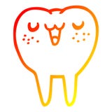 A Creative Warm Gradient Line Drawing Cartoon Tooth Royalty Free Stock Images