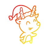 A Creative Warm Gradient Line Drawing Christmas Reindeer Royalty Free Stock Image