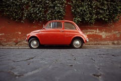 A Fiat 500 Parked In Rome, Italy. Stock Photos A Fiat 500 Parked In Rome, Italy. Stock Photos