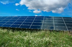 A Field Of Photovoltaic Panels Stock Photo A Field Of Photovoltaic Panels Stock Photo