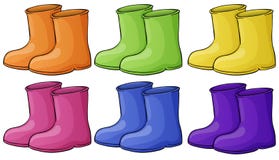A Group Of Colorful Boots Stock Photos