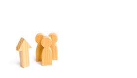 A Group Of People And An Up Arrow. Level Up. The Concept Of Improvement, The Transition Of Society To A New Level. Stock Photo A Group Of People And An Up Arrow. Level Up. The Concept Of Improvement, The Transition Of Society To A New Level. Stock Photo