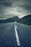 A Long Empty Straight Road, Faroe Islands Royalty Free Stock Photography