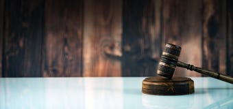 A Modern Law Office. Wooden Judge`s Gavel. Stock Photos A Modern Law Office. Wooden Judge`s Gavel. Stock Photos