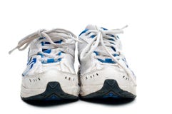 A Pair Of Old Worn Athletic Shoes Stock Images